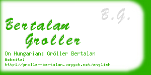bertalan groller business card